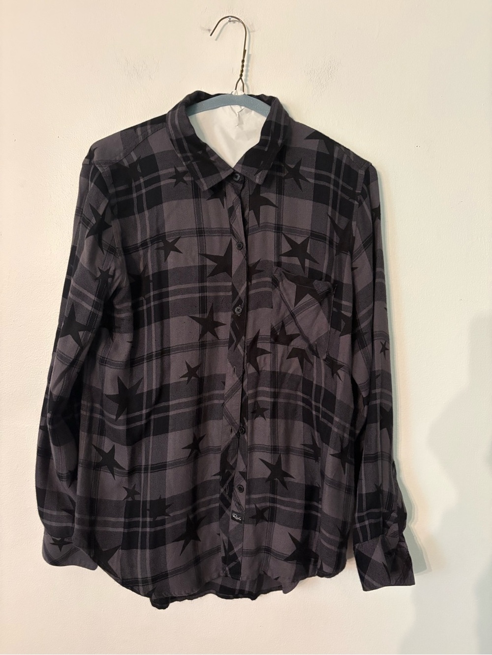 Rails women’s  Black and Gray Star Plaid Button-Down Shirt